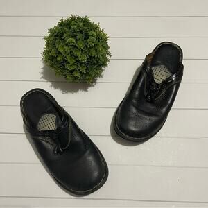 Born Black Leather Slip On Comfort Clogs Women’s‎ Size 8